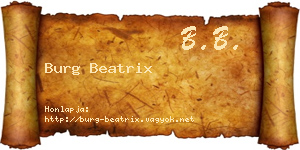 Burg Beatrix névjegykártya